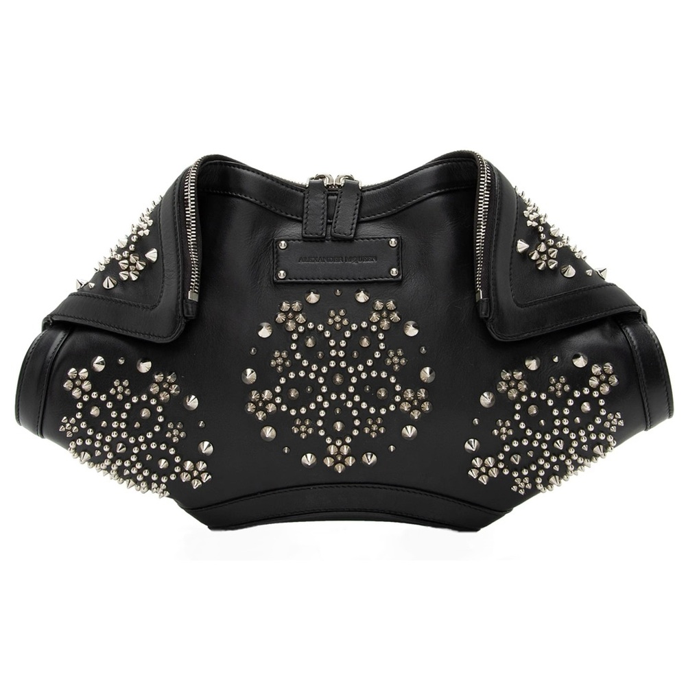 Alexander McQueen Calfskin Embellished De Manta Clutch